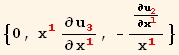 {0, x_1^1 ∂u_3^3/∂x_1^1, -∂u_2^2/∂x_1^1/x_1^1}