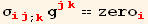 σ_ (ij)^(ij) _ (; k) g_ (jk)^(jk) == zero_i^i