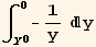 ∫_y0^0 -1/yy