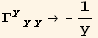 Γ_ (yyy)^(yyy) → -1/y