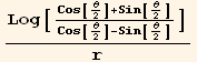 Log[(Cos[θ/2] + Sin[θ/2])/(Cos[θ/2] - Sin[θ/2])]/r