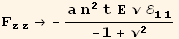 F_ (zz)^(zz) → -(a n^2 t Ε ν ℰ_ (11)^(11))/(-1 + ν^2)