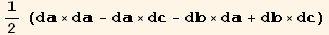 1/2 (d×d - d×d - d×d + d×d)