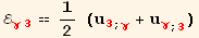 ℰ_ (γ3)^(γ3) == 1/2 (u_3^3_ (; γ) + u_γ^γ_ (; 3))