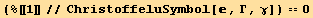 (%[[1]]//ChristoffeluSymbol[, Γ, γ]) == 0