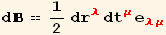 d == 1/2 dr_λ^λ dt_μ^μ e_ (λμ)^(λμ)