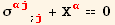 σ_ (αj)^(αj) _ (; j) + X_α^α == 0