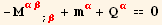 -M_ (αβ)^(αβ) _ (; β) + m_α^α + Q_α^α == 0