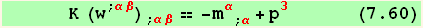       K (w^(; αβ)) _ (; αβ) == -m_α^α_ (; α) + p_3^3      (7.60)