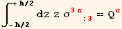      + h/2 ∫      dz z σ_ (3α)^(3α) _ (; 3) == Q_α^α      - h/2