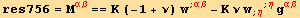 res756 = M_ (αβ)^(αβ) == K (-1 + ν) w^(; αβ) - K ν w_ (; η)^(; η) g_ (αβ)^(αβ)