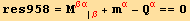 res958 = M_ (βα)^(βα) _ (| β) + m_α^α - Q_α^α == 0