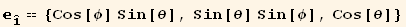 _Overscript[1,^]^Overscript[1,^] == {Cos[φ] Sin[θ], Sin[θ] Sin[φ], Cos[θ]}