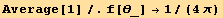 Average[1]/.f[θ_] →1/(4π)